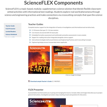 Portion of the ScienceFLEX Components page as it looked on the pre-2023 version of DeltaEducation.com on a smartphone screen